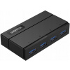 Unitek Y-HB03001 čierny USB hub na 4x USB3.0 s funkciou nabíjania + napájací zdroj