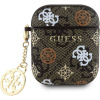 Guess PU 4G Peony Charm Puzdro pre AirPods 1/2 Brown
