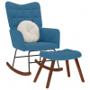 Hojdacie kreslo vidaXL so stoličkou Blue Velvet 4016853