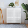 zahrada-XL Lamelové dvierka na skrinku 2 ks, biele 99,3x49,4 cm, borovica 151173