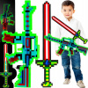 SÚPRAVA Z HRY MINECRAFT 2v1 SVIETIACI MEČ A PIŠTOĽ PIXELOVÉ EFEKTY ZVUKOVÉ EFEKTY