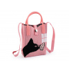 Dievčenská textilná kabelka / taška mačka 12x18 cm ružová svetlá 1ks