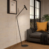 EGLO LED stojacia lampa Almudaina, čierna, výška 157 cm, oceľ - 900909