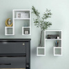 vidaXL Nástenné police 2 ks, lesklé biele 50x15x50cm, kompozitné drevo - Biela - 60451-15381