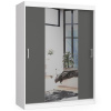 Akord Posuvná skriňa 150 cm CLP so zrkadlom - bielo-grafitovo šedá