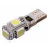 Žiarovka 5 SMD LED 12V T10 s rezistorom CAN-BUS ready biela