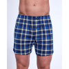 Pánske boxerky Comfort 002/318 Tmavomodré kockované nohavičky - Cornette XXL tm.modra - sv.modrá