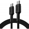 GREEN CELL Kábel PowerStream USB-C - USB-C 120cm s Power Delivery (60W), 480 Mbps, Rýchle nabíjanie, QC 3.0