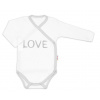 Baby Nellys Body dlhý rukáv Love - zapínanie bokom, biele