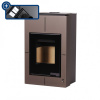Teplovodní krbová kamna s výměníkem a elektronickou regulací HS Flamingo SAPORO 11/5 kW hnědá