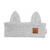 Čelenka Cat s úškami pre deti Hand Made - šedý melír 104/128 (4-8l)