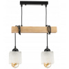 BERGE LED závesné stropné svietidlo, drevený trám, 2xE27, Luster Milk Cube