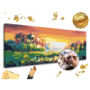 Maľovanie podľa čísel PREMIUM GOLD – Pestrofarebná krajina (Sada na maľovanie podľa čísel ARTMIE so zlatými plátkami)