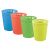Procos Opakovane použiteľné poháre opakovane použiteľné farba mix fluo 250ml 4ks
