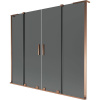 Mexen Velar L Duo, 2-krídlová posuvná vaňová zástena 200 x 150 cm, 8mm šedé sklo, ružové zlato, 896-200-003-42-60