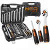 NEO TOOLS Nástrčné Kľúče 82 ks 1/4, 1/2 CrV Sada Náradia Kufrík