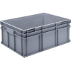 Euro stohovacia prepravka z polypropylénu (PP) ,nosnosť 20 kg, striebrošedá