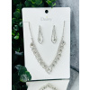 Dámsky strieborný set bižutérie - náhrdelník + náušnice so striebornými kamienkami 7 - UNI