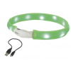 Nobby LED plochý svietiaci obojok pre psy zelený S 40cm