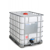 IBC kontajner na nebezpečné látky, ocelové ližiny, 1000 litrů, otvor DN 150, vypúšťací otvor DN 80