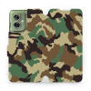 Flipové pouzdro Mobiwear - Motorola Moto G55 5G - V111P Maskáče (Knížkové flip pouzdro, obal, kryt na mobil Motorola Moto G55 5G - V111P Maskáče, materiál Umělá kůže + TPU - ochrana 360°, stojánek, si