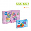 Coblo Magnetická stavebnice pastel (100 ks) + Lego Brick (12 ks)