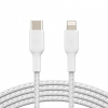 BELKIN BOOST Charge Braided odolný opletený nabíjací a dátový kábel USB-C/Lightning - MFi na iPhone/iPad/iPod/AirPods - 1 m - biely CAA004bt1MWH - možnosť vrátiť tovar ZADARMO do 30tich dní