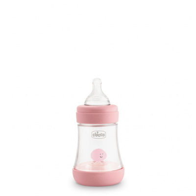 CHICCO Dojčenská plastová fľaša Perfect 5 silikón, 150 ml dievča