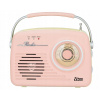 Retro sieťové rádio batéria FM MP3 USB SD Eltra Luiza ružová