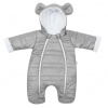 NEW BABY Zimná dojčenská kombinéza s kapucňou a uškami New Baby Pumi grey Veľ. 68
