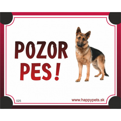 HP product for Happy Pets Tabulka "POZOR PES" - nemecky ovciak