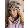 Kamea Béžový dámsky set čiapka + nákrčník Kamea Boston, Veľkosť uni, Farba béžová