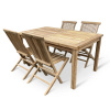 Noela Záhradný drevený nábytok – stôl Garden I. + 4x kreslo Clasic, teak NOELA 3459171
