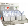 Kahance, sviečky na hroby - Elektrická LED vložka do sviečky 12 ks - studená biela