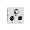 Schneider Electric Unica Zásuvka TV/R/SAT s F-konektorom koncová, 2 moduly, Biela