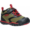 Keen Tread Rover WP Detské turistické topánky martini olive/red carpet 27/28EU