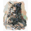 Diamondi Diamantové maľovanie - LEOPARD SNĚŽNÝ S MLÁĎATKOM Rámovanie: vypnuté plátno na rám, Rozmer: 40x50 cm