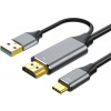 Kábel PremiumCord HDMI2.0 na USB-C pre monitory s konektorom USB-C, 4K@60Hz,1080p Hliník 2 m