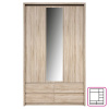 Kondela Skriňa, 127cm, kombinovaná, dub sonoma, zrkadlo, NORTY TYP 1 3D4S