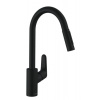 Hansgrohe Dřezová baterie Focus M41 s vytahovací sprškou, 2 proudy matná černá 31815670