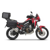 SHAD Kompletná sada čiernych hliníkových kufrov SHAD TERRA BLACK, 37 litrov vrchný kufor, 36/47 litrov bočné kufre, vrátane montážnej sady a platni SHAD HONDA CRF 1100 Africa Twin