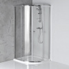 Aqualine Aqualine, ARLETA štvrťkruhová sprchová zástena 900x900mm, číre sklo, HLS900Y