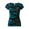 MALFINI CAMO PURE C22 / Dámske maskáčové tričko - camouflage petrol S