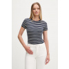 Tommy Jeans basic tričko dámske bavlnené s elastanom DW0DW17383 tmavomodrá M