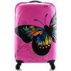 Cestovný kufor veľký ABS veľ. L - PC potlač motýľ ružová