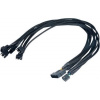 AKASA Kabel Flexa FP5 redukce pro ventilátory, 1x 4pin PWM na 5x 4pin PWM, 45cm AK-CBFA03-45
