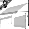 Tectake Upínacia markíza s ručnou kľukou, výškovo nastaviteľná 350 x 180 cm, svetlo sivá