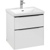 VILLEROY & BOCH Subway 3.0 závesná skrinka pod umývadlo, 2 zásuvky, s LED osvetlením, 572 x 478 x 429 mm, Brilliant White, C578L1VE