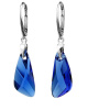 Stříbrné náušnice Wing 23mm Capri Blue se Swarovski® Crystals LSW168E