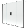 Mexen Velar Duo 2-skladací vaňový záves, zasúvací 190 x 150 cm, transparentný, brúsený gun gray - 896-190-000-02-66